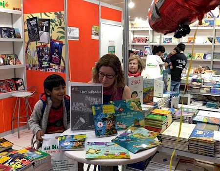 Karina at the International Book Fair in Buenos Aires