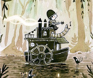 Ilustración "The Dandelion River Boat"