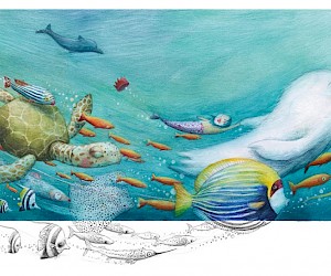 Ilustracíon de "La Ola De Estrellas", publicado en 2019 en la editorial NubeOcho