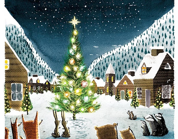 Ilustración de "The Lonely Christmas Tree", publicado en el 2019 en la editorial Bloomsbury Children's Books