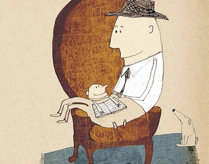 Illustration from "Mon papa, il est grand, il est fort, mais..." Editions Frimousse 2010, Author: Coralie Saudo