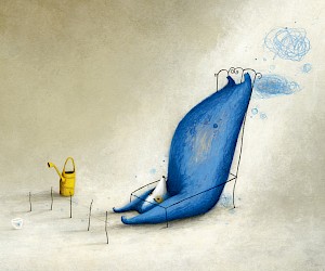Illustration aus "Tout au Bord", erschienen 2014 im Alice Jeunesse Verlag