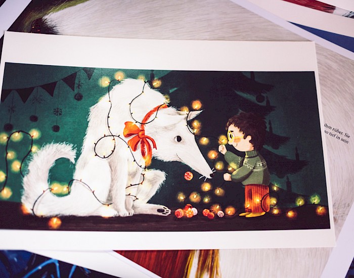 Eine Weihnachtskarte, die Mareike für die HAW entworfen hat. (Foto: Michael Orth)