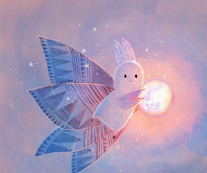 Illustration: "Gray Moth and Moon"