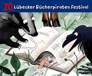 Plakatdesign für das 20. Lübecker Bücherpiraten-Festival, 2023