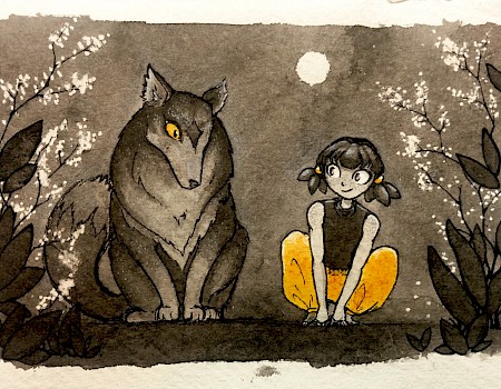 "Marie meets a wolf"